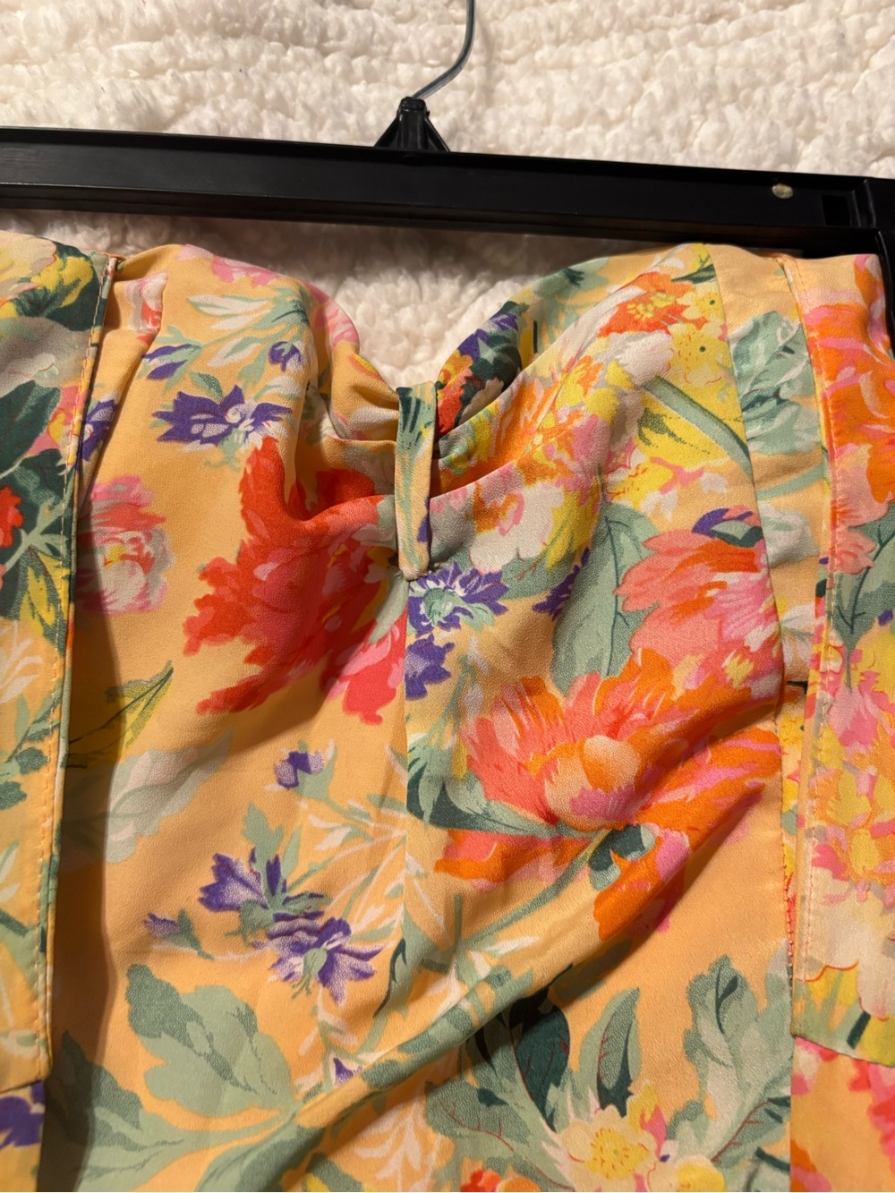 Charlotte Russe Peach Floral Halter Dress with Coral & Mint Accents - Picture 3 of 4